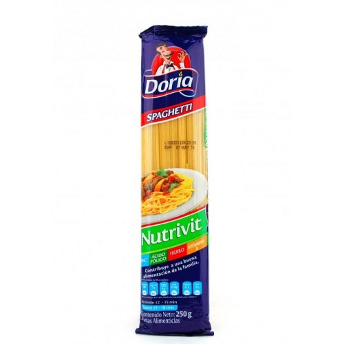 Pastas Doria Spaghetti Nutrivit Paquete X 250 Gramos 