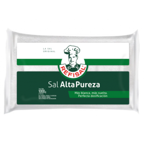 Refisal sal de alta Pureza Bolsa X 1000 Gramos