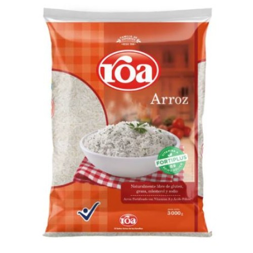 Arroz Roa Fortiplus Paquete X 3000 Gramos 