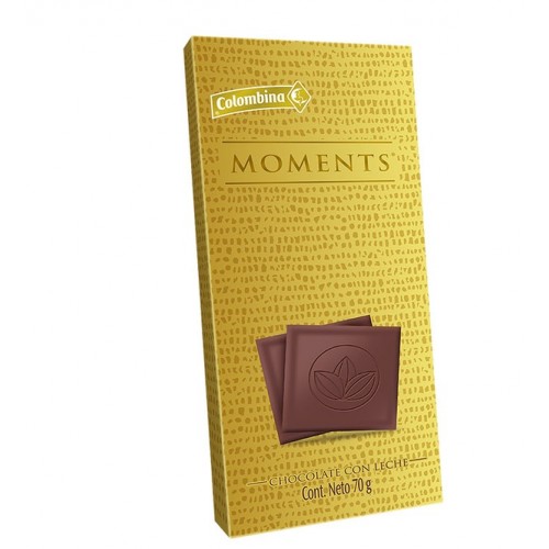 Moments Barra de chocolate con leche Caja X 70 Gramos 