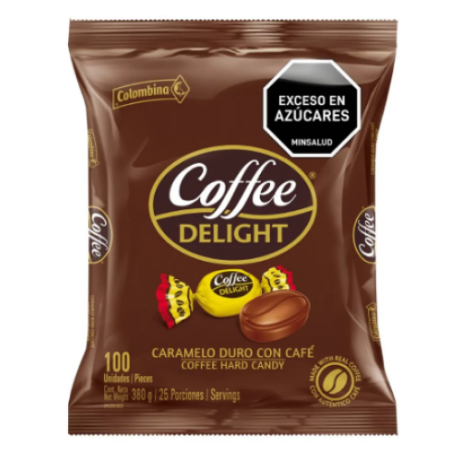 cofee delight caramelo duro con café paquete x 100 unidades