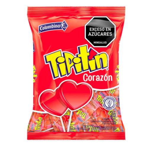chupeta tipitin corazón paquete x 25 unidades