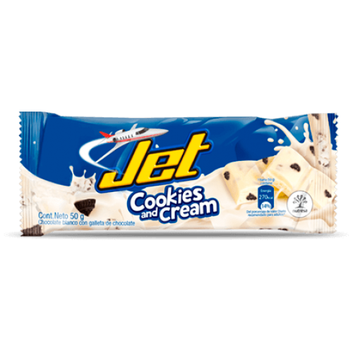 Jet chocolatina cookies and cream Barra 50 gramos