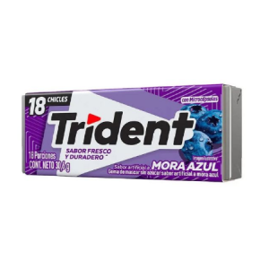 trident chicles mora azul x 30.6gr x 18 unidades
