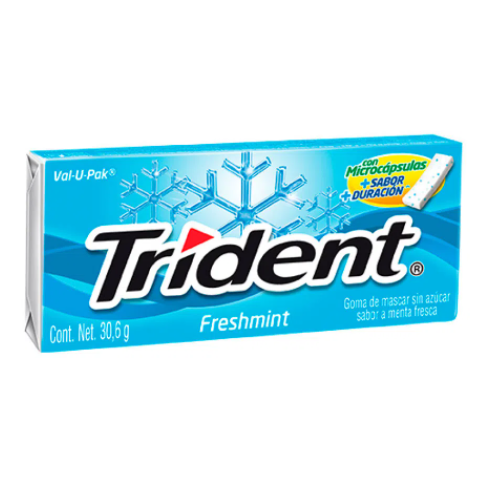 Trident Freshmint Goma de mascar sin azúcar Caja X 30.6 Gramos 