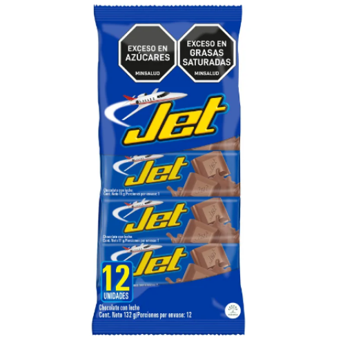 jet chocolate leche paqx 12 x11gr