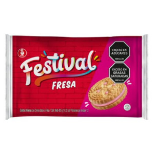 Festival galleta fresa Paquete X 12 unidades