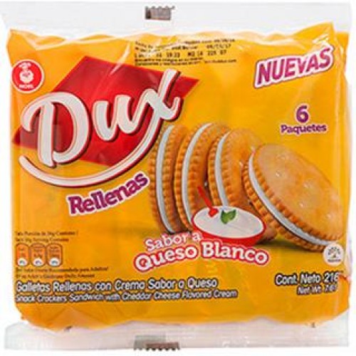 Dux galleta rellena de queso Paquete X 6 unidades