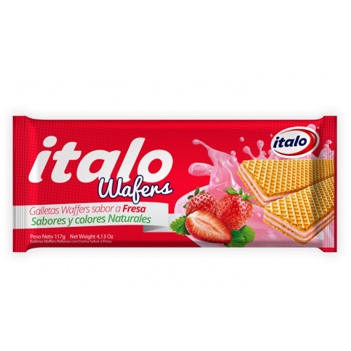 Italo Galletas Wafers Sabor Fresa Paquete X 117 Gramos 
