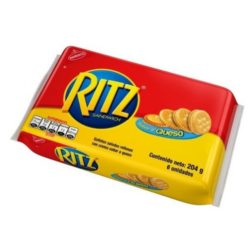 Ritz Sándwich Sabor a queso Galletas Rellenas de queso Paquete X 6 Unidades 
