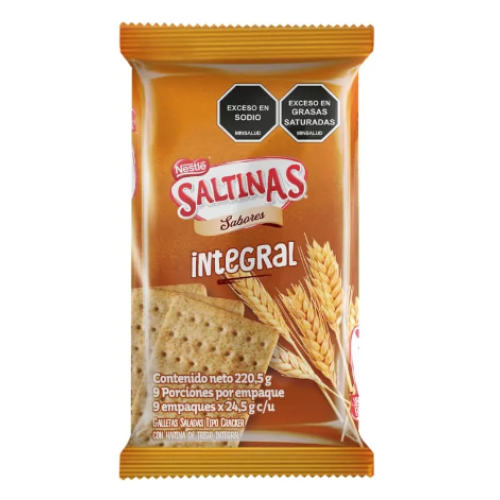 saltinas galletas integral paquete x 9un
