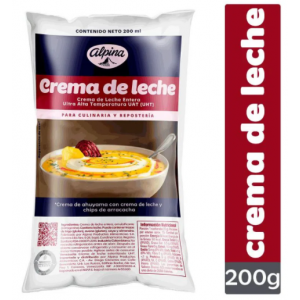 Crema de Leche alpina Bolsa X 200 Gramos 