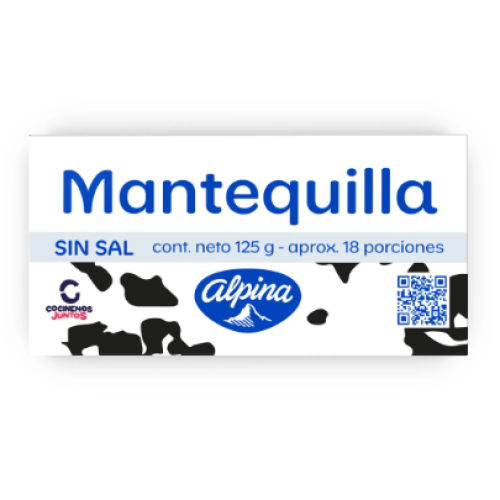 alpina mantequilla sin sal x 125 gr