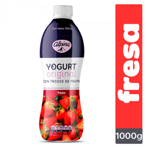 yogurt Original con trozos de fruta Frasco X 1000 Gramos (sabores surtidos)