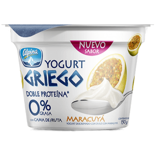 Yogurt Griego 0% Grasa con cama de fruta X 150 Gramos (sabores surtidos)