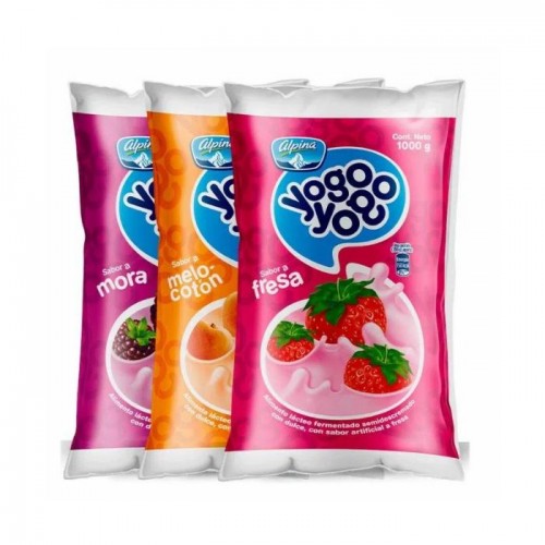 Yogo-yogo Alimento lácteo fermentado Bolsa X 1000 Gramos (sabores surtidos)