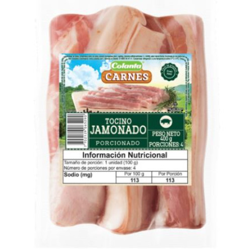 Colanta Tocino jamonado Porcionado X 400 Gramos