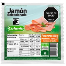 Colanta Jamón Seleccionado Paquete X 450 Gramos