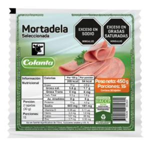 Mortadela seleccionada Colanta Paquete X 450 Gramos 