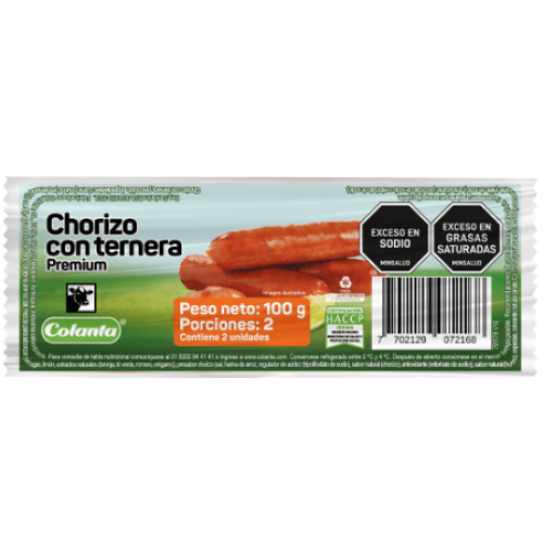 colanta chorizo con ternera x100 gr