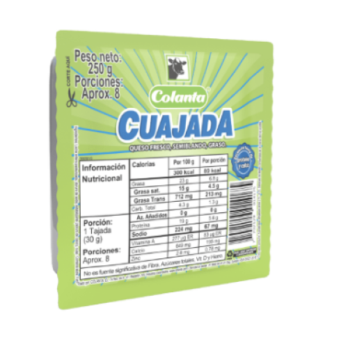 queso cuajada colanta x 250 gr
