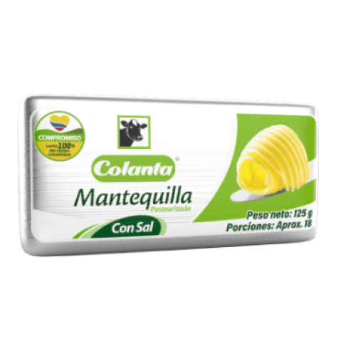 colanta mantequilla con sal x 125 gr
