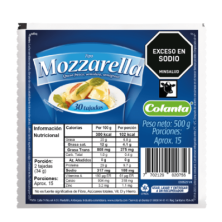 Colanta Queso Mozarella Tajado  X 500 Gr