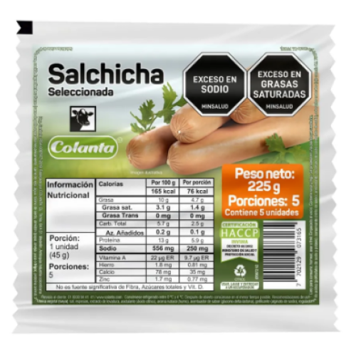 colanta salchicha seleccionada x225gr