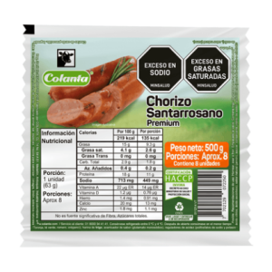 colanta chorizo santarrosano x 500 gr