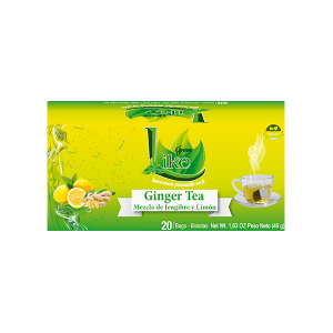Green Like Ginger Tea mezcla de jengibre y limón Caja X 20 Unidades 