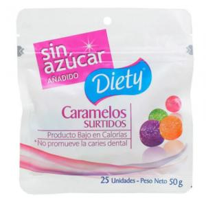 Caramelos Surtidos Diety Sin azúcar Bolsa X 25 Unidades 