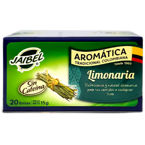Jaibel Aromática tradicional limonaria sin cafeina Caja X 20 bags (15 gr)