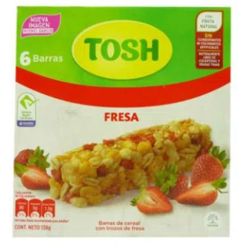 Tosh Barra de cereal con Trozos de fresa Caja X 6 Unidades 