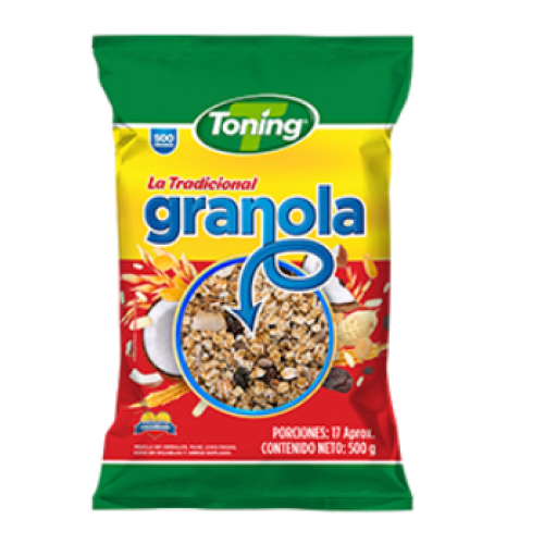 Toning Granola tradicional mezcla de cereales Bolsa X 500 Gr 