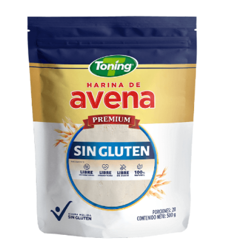 toning harina de avena sin gluten x 500 gr