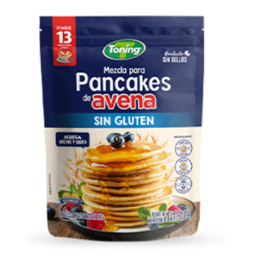 Toning Mezcla para pancakes de avena Sin Gluten Doy pack X 500 Gramos 
