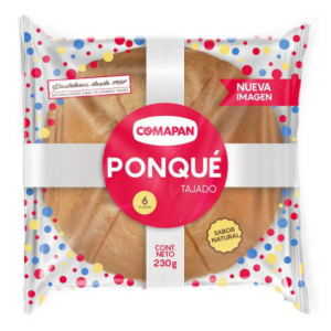 Ponqué Tajado Comapan Paquete X 230 Gramos (6 Unidades)