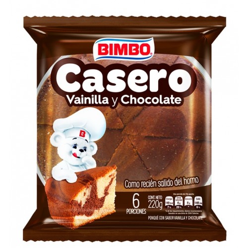 Casero vainilla y Chocolate Paquete X 6 Porciones 