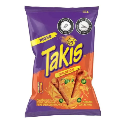 Takis Xplosión tortillas de maíz enrolladas sabor queso picante