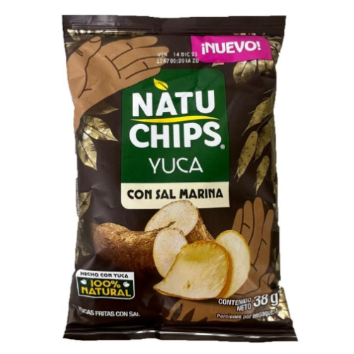 Natu-chips Yuca con sal marina Paquete x 38 gr 