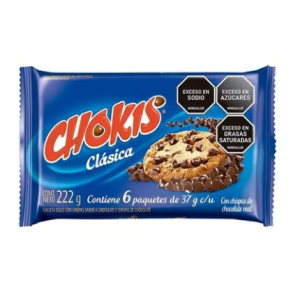 chokis galleta chispas surtida x 6 paquetes (222 gr)