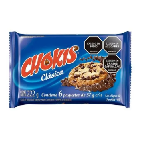 chokis galleta chispas surtida x 6 paquetes (222 gr)