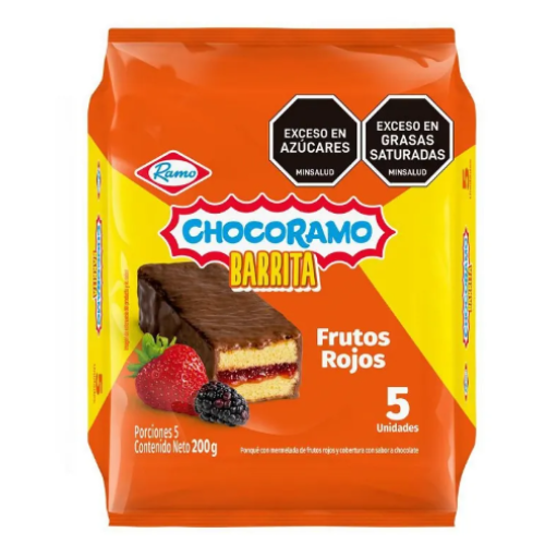 Chocoramo Barrita Frutos Rojos Paquete X 5 Unidades 200 Gr