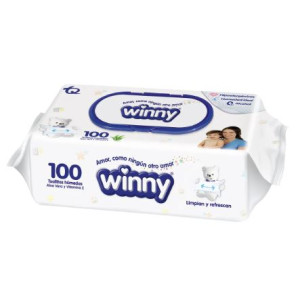 Winny toallitas áloe vera y vitamina E Paquete X 100 Unidades
