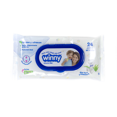Winny toallitas áloe Paquete X  24 Unidades  (MAXIMO 3 X CLIENTE)