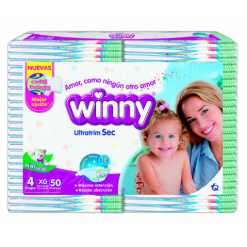 Winny Ultratrim Sec Pañales Etapa 4 Paquete X 50 Unidades  (MAXIMO 3 X CLIENTE)