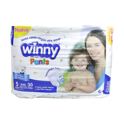 Winny pants pañales etapa 5 Paquete 30 Unidades (MAXIMO 3 X CLIENTE)