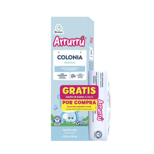 Arrurrú colonia Original azul Frasco X 120 Ml + jabón en barra X 110 gramos