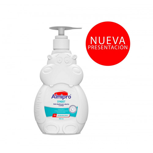 Almipro Syndet Baño liquido para piel delicada Hipoalergénico con avena y aloe Frasco X 400 Ml 