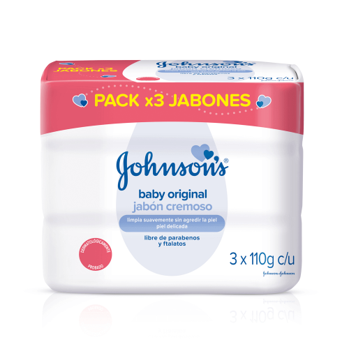 Johnsons Baby Jabón Original Paquete 3 Barras X 110 Gramos c/u
